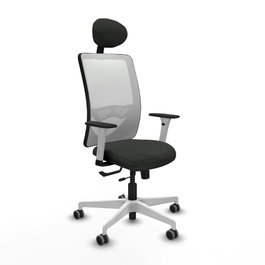 PIQUERAS Y CRESPO Silla de oficina Zulema con mecanismo Sincro/Traslack, Negro y Blanco