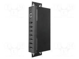 DeLOCK Hub USB 2.0 Industrial con 8 Puertos, Protección ESD 15 kV y Montaje en Carril DIN, Negro