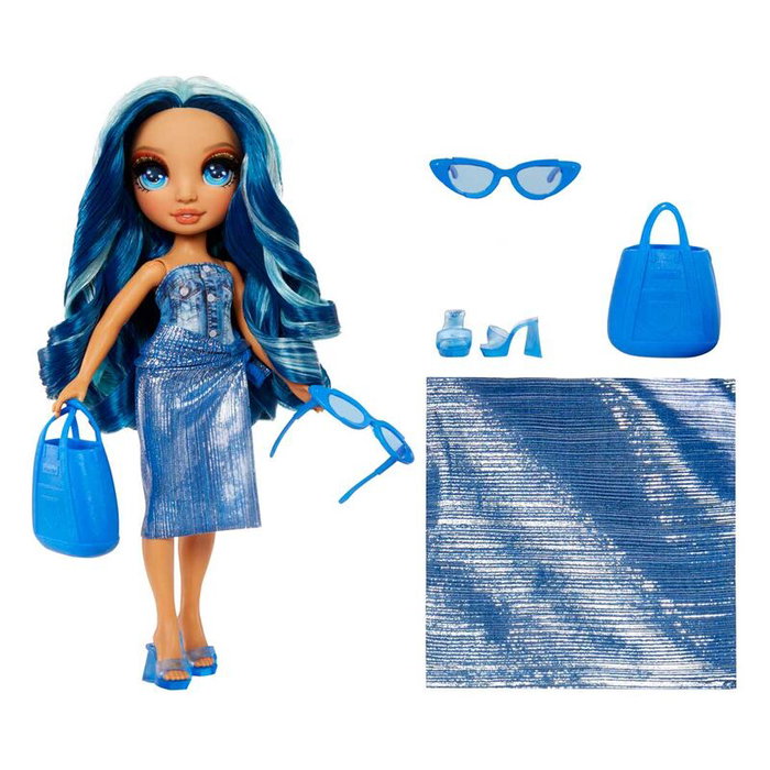 Rainbow High Muñeca de Moda Articulada Skyler (Azul) 27 cm con Bañador y Pareo LIT0035051507307 a partir de 4 años