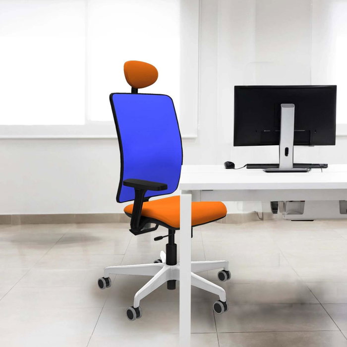 PIQUERAS Y CRESPO Silla de oficina Motilla Azul marino/Gris con Brazos 3D PIQUERAS Y CRESPO Silla de oficina Motilla Azul marino/Gris con Brazos 3D