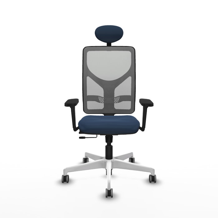 PIQUERAS Y CRESPO Silla de oficina Motilla Azul marino/Gris con Brazos 3D PIQUERAS Y CRESPO Silla de oficina Motilla Azul marino/Gris con Brazos 3D