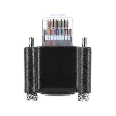 DeLOCK Cable de red GigE Cat.6 S/FTP con conector RJ45 de 90° y tornillos, 5 m, negro