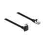 DeLOCK Cable de red GigE Cat.6 S/FTP con conector RJ45 de 90° y tornillos, 5 m, negro