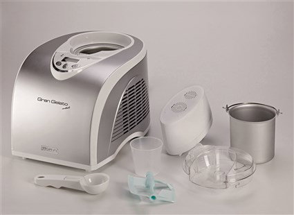 Ariete Heladera Gran Gelato Metal 693 Auto Refrigerante con Compresor Interno y Pantalla LCD para Helados Caseros