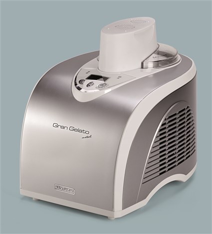 Ariete Heladera Gran Gelato Metal 693 Auto Refrigerante con Compresor Interno y Pantalla LCD para Helados Caseros