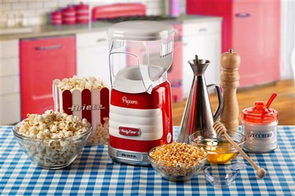 Ariete 2956 Máquina de Palomitas Party Time Popper Roja Apto para Preparar Palomitas de Maíz en Pocos Minutos Libre de Grasas Estilo Retro Años 50