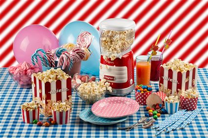 Ariete 2956 Máquina de Palomitas Party Time Popper Roja Apto para Preparar Palomitas de Maíz en Pocos Minutos Libre de Grasas Estilo Retro Años 50
