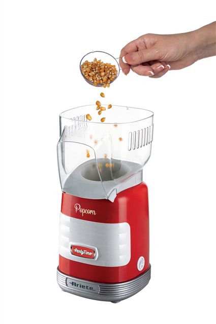 Ariete 2956 Máquina de Palomitas Party Time Popper Roja Apto para Preparar Palomitas de Maíz en Pocos Minutos Libre de Grasas Estilo Retro Años 50