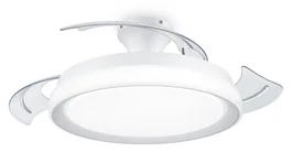 Philips 8720169279087 Ventilador de Techo Retráctil con Luz LED, Blanco, 51 cm, 35W, 3 Temperaturas de Color (2700K/4000K/5500K), Mando a Distancia