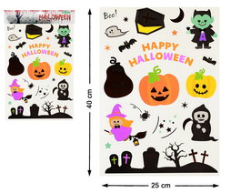 Stickers Halloween Con Temática De Calabazas Y Brujitas Para Decoración De Fiestas