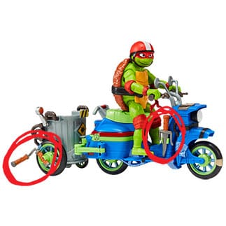 Playmates Ninja Turtles: Caos Mutante Figura Raphael & Scooter con sidecar