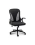 Urban Factory Ergo - Silla de oficina ergonómica plegable, asiento acolchado y respaldo de malla negro con reposabrazos