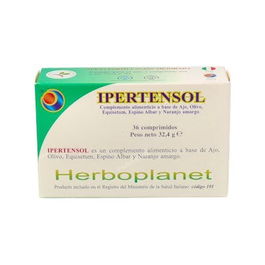 HERBOPLANET Ipertensol Suplemento para Tensión Arterial con Ajo y Olivo - 36 Comprimidos