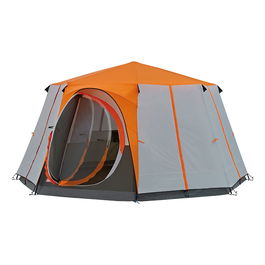 Coleman Cortes Octagon 8 - Tienda de Campaña Kuppelzelt para 8 Personas, 15.7 m² con Tecnología WeatherTec, Color Gris/Naranja