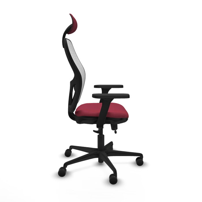 PIQUERAS Y CRESPO Silla de oficina Jorquera con mecanismo Sincro/Traslack, Granate y Blanco