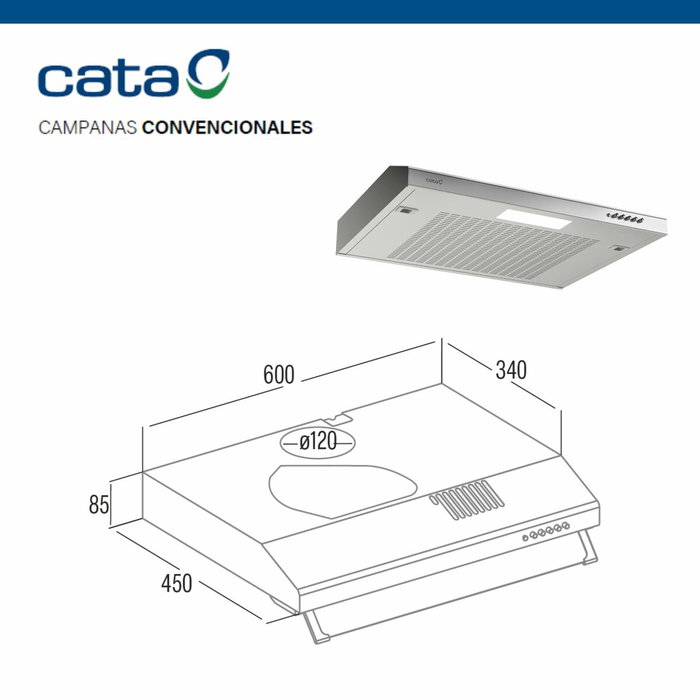 Extractor de Cocina Cata LFK6001X Extractor de Cocina Cata LFK6001X