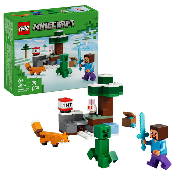 LEGO Minecraft La Aventura de Steve en la Taiga 21583, 79 piezas