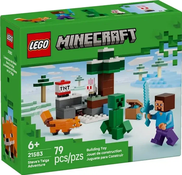 LEGO Minecraft La Aventura de Steve en la Taiga 21583, 79 piezas