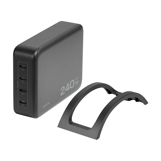 LogiLink Cargador de escritorio USB-C 240 W GaN 4 puertos USB-C PD Negro