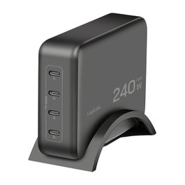 LogiLink Cargador de escritorio USB-C 240 W GaN 4 puertos USB-C PD Negro