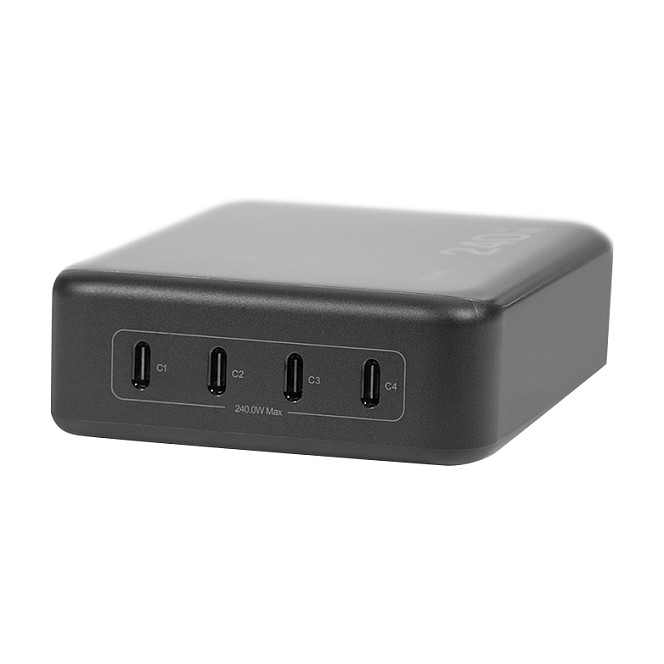 LogiLink Cargador de escritorio USB-C 240 W GaN 4 puertos USB-C PD Negro