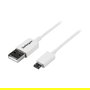 StarTech Cable USB 2.0 A Macho a Micro USB B Macho para Smartphone, 1 m, Longitud 1 Metro, Blanco