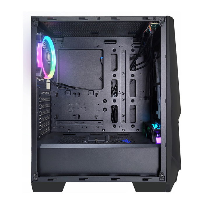 Xilence XG141 Xilent Blast ARGB Torre Media para PC con Ventana de Cristal Templado Negro, Soporta ATX, USB 3.2, Ventiladores 120/140mm