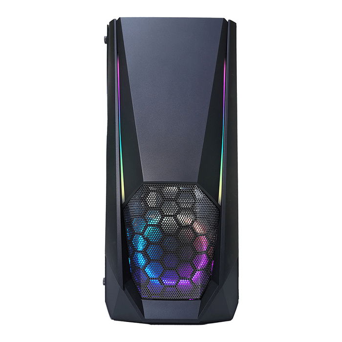 Xilence XG141 Xilent Blast ARGB Torre Media para PC con Ventana de Cristal Templado Negro, Soporta ATX, USB 3.2, Ventiladores 120/140mm