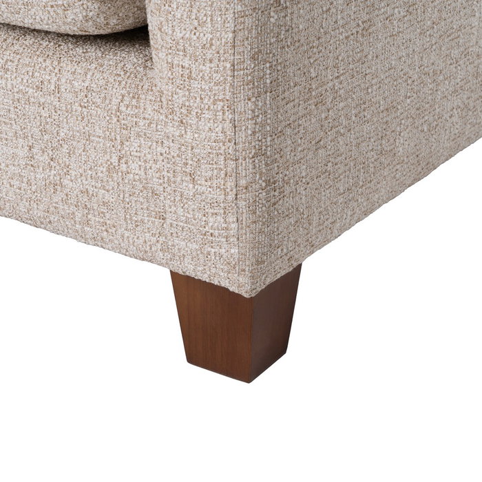 Sofá 3 Plazas Beige Tejido-Madera 221 X 90 X 87 cm Sofá 3 Plazas Beige Tejido-Madera 221 X 90 X 87 cm