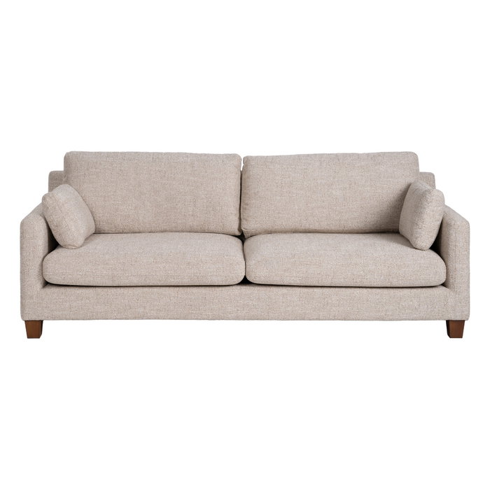 Sofá 3 Plazas Beige Tejido-Madera 221 X 90 X 87 cm Sofá 3 Plazas Beige Tejido-Madera 221 X 90 X 87 cm
