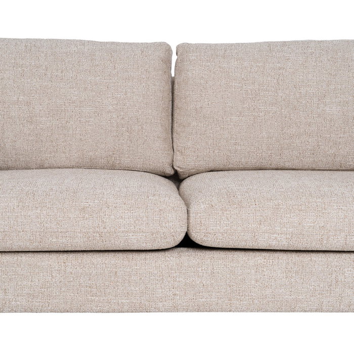 Sofá 3 Plazas Beige Tejido-Madera 221 X 90 X 87 cm Sofá 3 Plazas Beige Tejido-Madera 221 X 90 X 87 cm