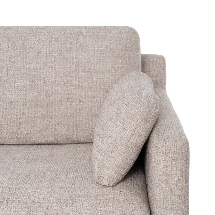 Sofá 3 Plazas Beige Tejido-Madera 221 X 90 X 87 cm Sofá 3 Plazas Beige Tejido-Madera 221 X 90 X 87 cm