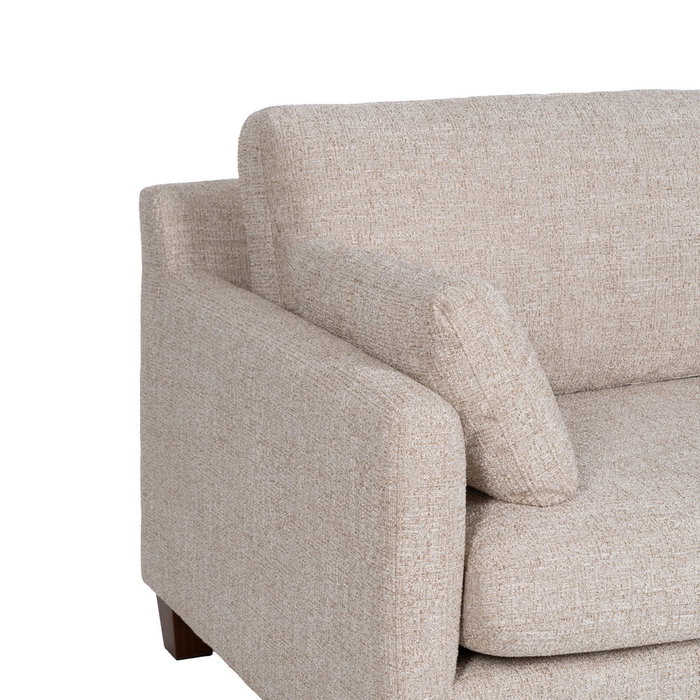 Sofá 3 Plazas Beige Tejido-Madera 221 X 90 X 87 cm Sofá 3 Plazas Beige Tejido-Madera 221 X 90 X 87 cm
