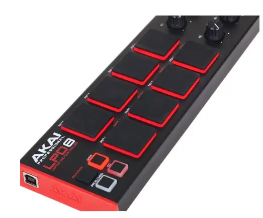 Akai Pro LPD8 MKII - Controlador de Pads MPC RGB Retroiluminados, 8 Potenciómetros, USB Plug and Play, Incluye Software MPC Beats