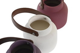 DKD Home Decor Vela Lila Blanco 12 x 21 x 12 cm Cera Parafina 445 gr (6 Unidades)