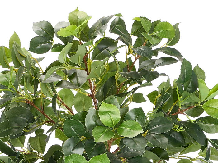 Ibergarden Planta Árbol Artificial, 130 cm de Altura, Verde, Negro, Marrón, Maceta 16x16x14.5 cm, 114 Hojas, Hecho de Plástico (Set de 4)