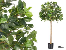 Ibergarden Planta Árbol Artificial, 130 cm de Altura, Verde, Negro, Marrón, Maceta 16x16x14.5 cm, 114 Hojas, Hecho de Plástico (Set de 4)