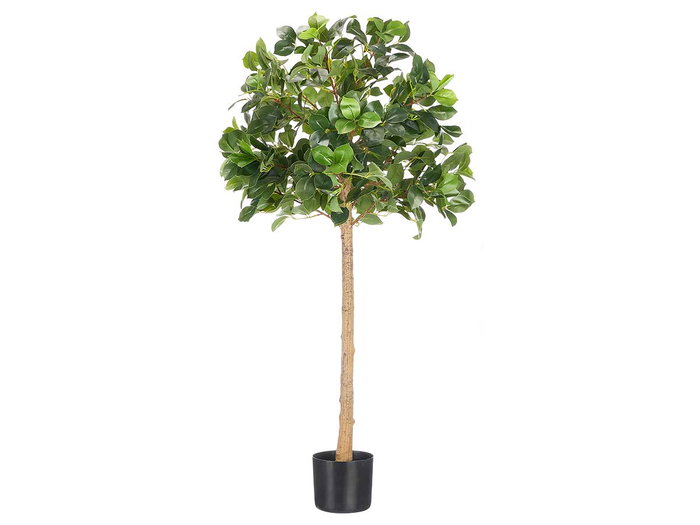 Ibergarden Planta Árbol Artificial, 130 cm de Altura, Verde, Negro, Marrón, Maceta 16x16x14.5 cm, 114 Hojas, Hecho de Plástico (Set de 4)