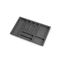 Emuca Cubertero Optima Vertex/Concept profundidad 500mm, tablero 16mm, módulo 700mm, Plástico, Gris antracita