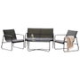 Outfit Muebles de Jardín 4 Piezas en Negro, Metal