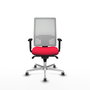 PIQUERAS Y CRESPO Silla de oficina Horna con mecanismo Sincro, Rojo y Blanco