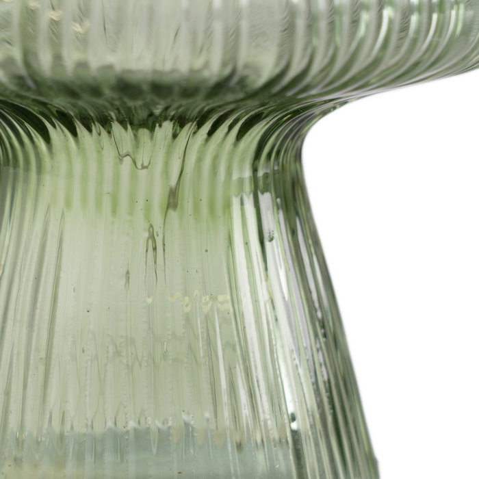 Figura con Luz Seta Verde Cristal 12,50 X 12,50 X 15 cm (Set de 3)