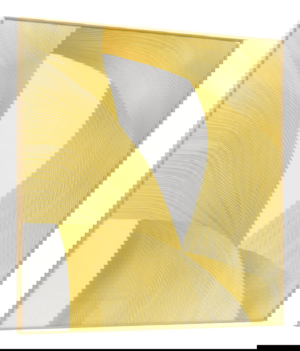 DKD Home Decor Cuadro Moderno Azul Amarillo 120 x 120 x 3.5 cm (2 Unidades)