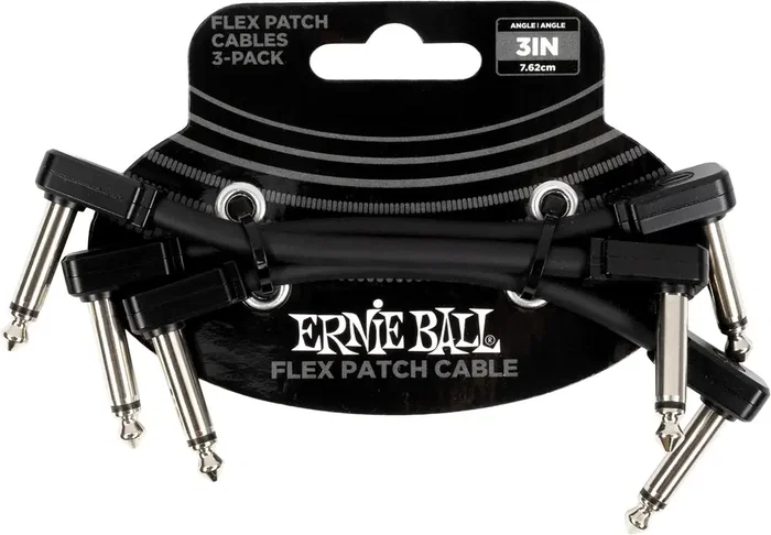 Ernieball Cable Flex Patch 3" Negro - Pack 3