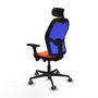 PIQUERAS Y CRESPO Silla de oficina Jorquera Naranja/Azul con mecanismo Sincro/Traslack