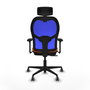 PIQUERAS Y CRESPO Silla de oficina Jorquera Naranja/Azul con mecanismo Sincro/Traslack