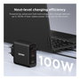 Lenovo 40AW100BEU Cargador Multi-puerto USB-C 100W GaN Negro con Cable de 1,8 m