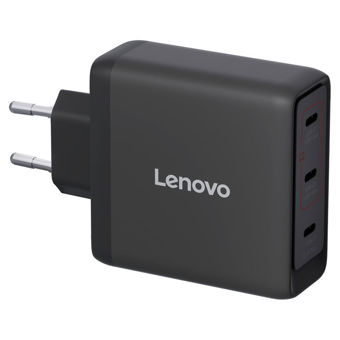 Lenovo 40AW100BEU Cargador Multi-puerto USB-C 100W GaN Negro con Cable de 1,8 m