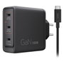 Lenovo 40AW100BEU Cargador Multi-puerto USB-C 100W GaN Negro con Cable de 1,8 m