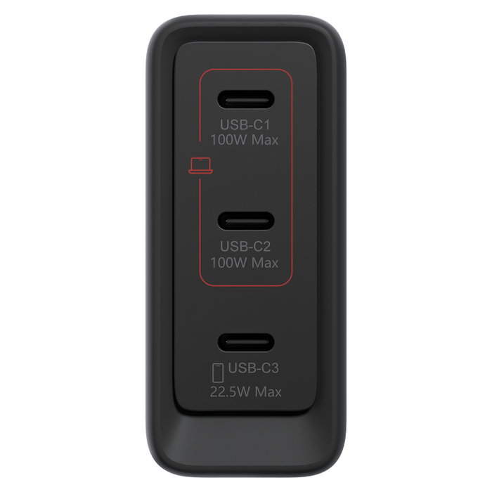 Lenovo 40AW100BEU Cargador Multi-puerto USB-C 100W GaN Negro con Cable de 1,8 m